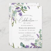 Eleganter Lavendel Einladung (Vorne/Hinten)