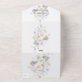 Eleganter Lavendel, Elfenbeinblume & Blauer Blüten All In One Einladung (Außenbereich)