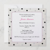 Eleganter Lavendel erröten und schwärzen Einladung (Rückseite)