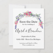 Eleganter Lavendel Eukalyptus Rosenrosen Aquarell Save The Date (Vorderseite)