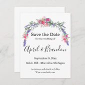 Eleganter Lavendel Eukalyptus Rosenrosen Aquarell Save The Date (Vorne/Hinten)
