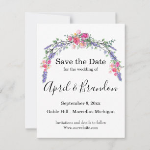 Eleganter Lavendel Eukalyptus Rosenrosen Aquarell Save The Date