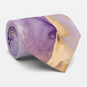 Eleganter Lavendel-Gold-Marmor Krawatte (Gerollt)