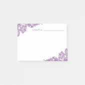 Eleganter Lavendel-lila Blumenspitze Post-it Klebezettel (Vorderseite)