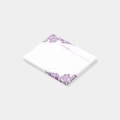 Eleganter Lavendel-lila Blumenspitze Post-it Klebezettel (angewinkelt)