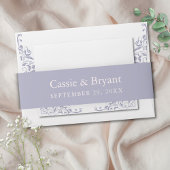Eleganter Lavendel Lila französische Lilac Wedding Einladungsbanderole
