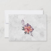 Eleganter Lavendel Lila Peach Floral Wasserfarbe RSVP Karte (Rückseite)