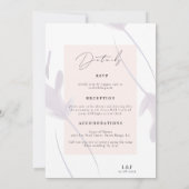 Eleganter Lavendel & Peach bei einer Hochzeit Einladung (Rückseite)