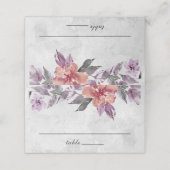 Eleganter Lavendel Peach Floral Wasserfarbe Platzkarte (Außenseite Aufgefaltet)