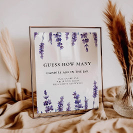 Eleganter Lavendel Raten Sie, wie viele Baby-Dusch Poster