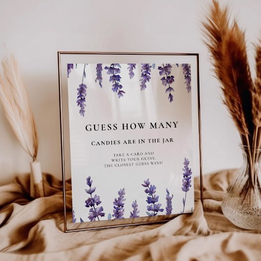 Eleganter Lavendel Raten Sie, wie viele Baby-Dusch Poster