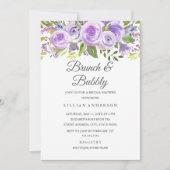 Eleganter Lavendel Rose Brunch und Bubbly Einladung (Vorderseite)