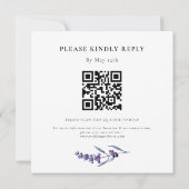 Eleganter Lavendel Square Hochzeit Einladung (Rückseite)