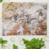 Eleganter Lavendel- und Gold-Glitzer-Marmor Geschirrtuch (Gefaltet)