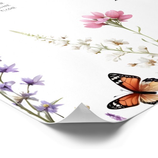 Eleganter Lavendel und Wildblume Sitzplatze Poster (Ecke)