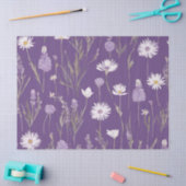 Eleganter Lavendel White Boho Wildblume Floral Seidenpapier (Basteln)