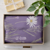 Eleganter Lavendel White Boho Wildblume Floral Seidenpapier (Geschenk)