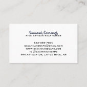 Eleganter Lavender Artisan Soap Maker Visitenkarte (Rückseite)