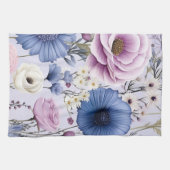 Eleganter Lavender Blauer Blumengarten Blumen Geschirrtuch (Horizontal)