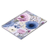 Eleganter Lavender Blauer Blumengarten Blumen Notizblock (Linke Seite)