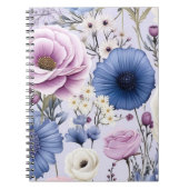 Eleganter Lavender Blauer Blumengarten Blumen Notizblock (Vorderseite)