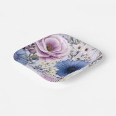 Eleganter Lavender Blauer Blumengarten Blumen Pappteller (Gewinkelt)