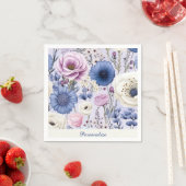 Eleganter Lavender Blauer Blumengarten Blumen Serviette (Beispiel)