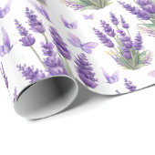Eleganter Lavender Butterfly Lila Geschenkpapier (Rolleneckpunkt)