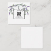 Eleganter Lavender eucalyptus floral QR-Code Begleitkarte (Vorne/Hinten)
