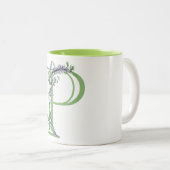 Eleganter Lavender Eucalyptus mit Monogramm Buchst Zweifarbige Tasse (VorderseiteRechts)