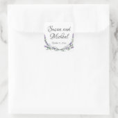 Eleganter Lavender Eukalyptus botanisch Quadratischer Aufkleber (Tasche)