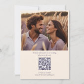 Eleganter Lavender Floral Monogramm Foto QR Code Save The Date (Rückseite)