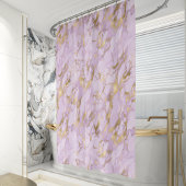 Eleganter Lavender Gold Marble Duschvorhang