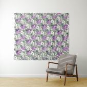 Eleganter Lavender Hydrangeas & Eucalyptus Hinterg Wandteppich (Beispiel (Horizontal))