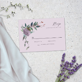 Eleganter Lavender Lila Botanischer Garten RSVP Karte