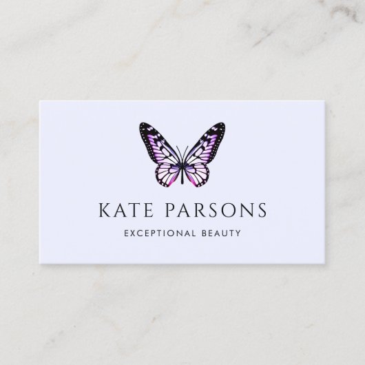 Eleganter Lavender Lila Butterfly Visitenkarte (Vorderseite)