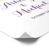 Eleganter Lavender Lila Lace Wedding Sign Poster (Ecke)