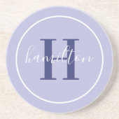 Eleganter Lavender Lila Monogramm Getränkeuntersetzer (Vorne)
