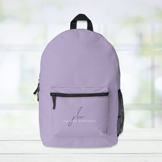 Eleganter Lavender Lila Personalisiert Bedruckter Rucksack