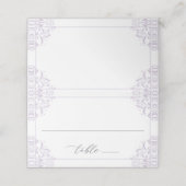 Eleganter Lavender Lila Wedding Vintag Classic Platzkarte (Außenseite Aufgefaltet)