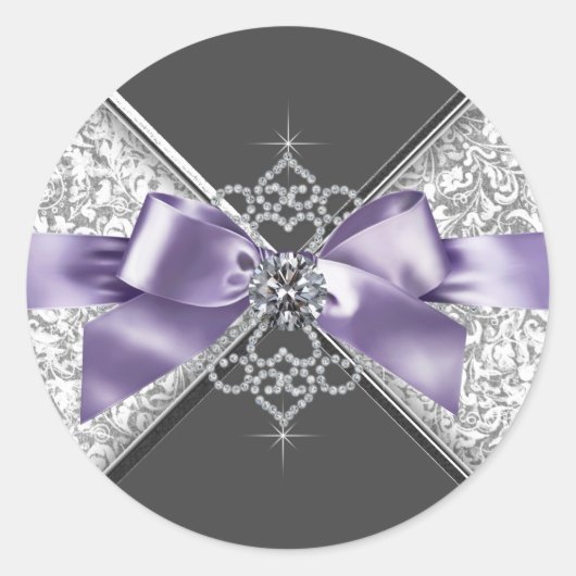 Eleganter Lavender Lila White Diamonds Sticker (Vorderseite)