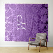 Eleganter Lavender Lila White Monogram Hintergrund Wandteppich (Beispiel (Horizontal))