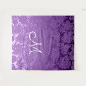 Eleganter Lavender Lila White Monogram Hintergrund Wandteppich (Vorderseite (Horizontal))