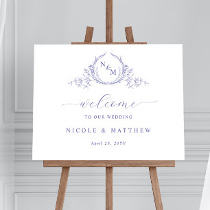 Eleganter Lavender Mit Monogramm Wedding Welcome S Poster