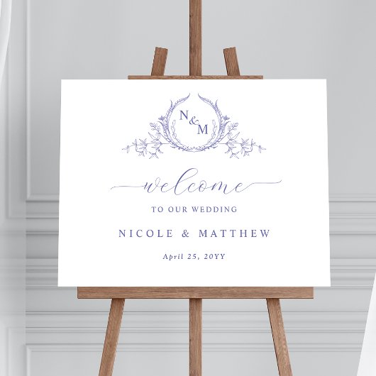 Eleganter Lavender Mit Monogramm Wedding Welcome S Poster