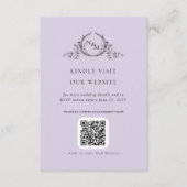 Eleganter Lavender Monogram QR Code / UAWG Online Begleitkarte (Vorderseite)