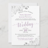 Eleganter Lavender on White Wedding Livestream Einladung (Vorderseite)