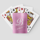 Eleganter Lavender Pink Monogram Name Spielkarten (Rückseite)