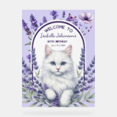 Eleganter Lavender und Katze zum Geburtstag Acrylschild (Vorderseite)