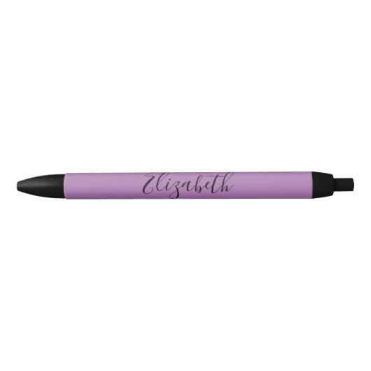 Eleganter Lavender und Name des schwarzen Skripts Kugelschreiber (Vorderseite)